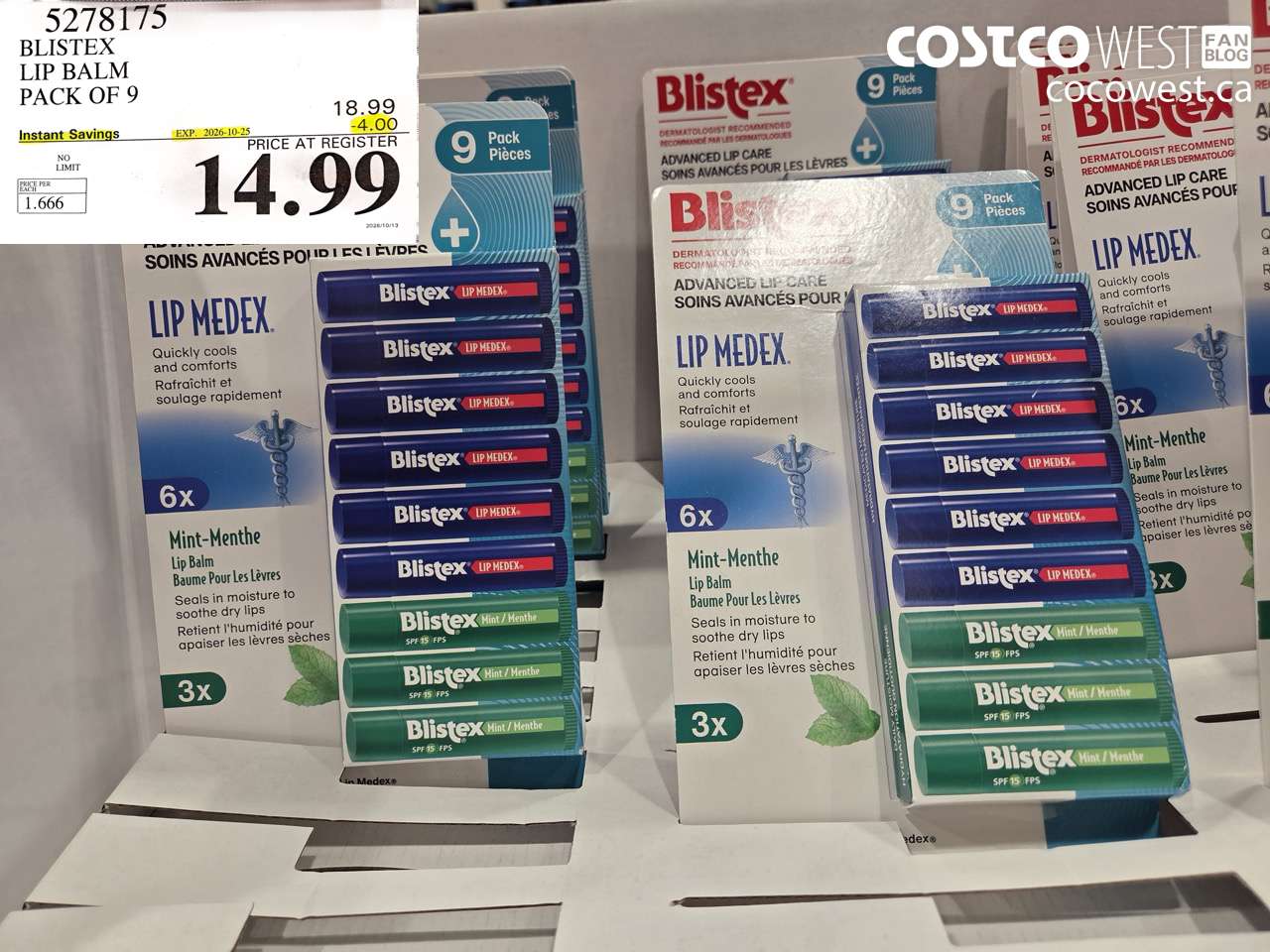 5278175 BLISTEX LIP BALM PACK OF 9 ($4.00 INSTANT SAVINGS EXPIRES ON 2026-10-25) $14.99