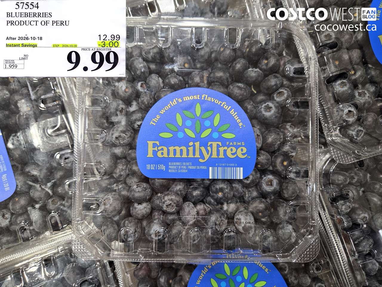 57554 BLUEBERRIES PRODUCT OF PERU ($3.00 INSTANT SAVINGS EXPIRES ON 2026-10-18) $9.99