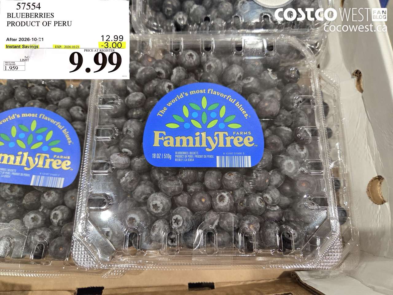 57554 BLUEBERRIES PRODUCT OF PERU ($3.00 INSTANT SAVINGS EXPIRES ON 2026-10-21) $9.99