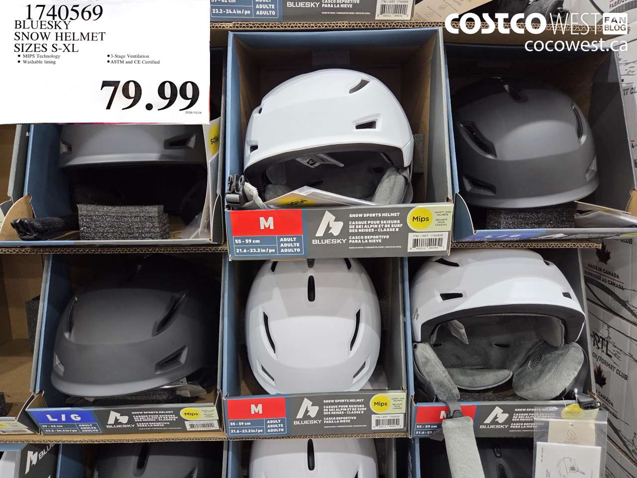 1740569 BLUESKY SNOW HELMET SIZES S-XL $79.99