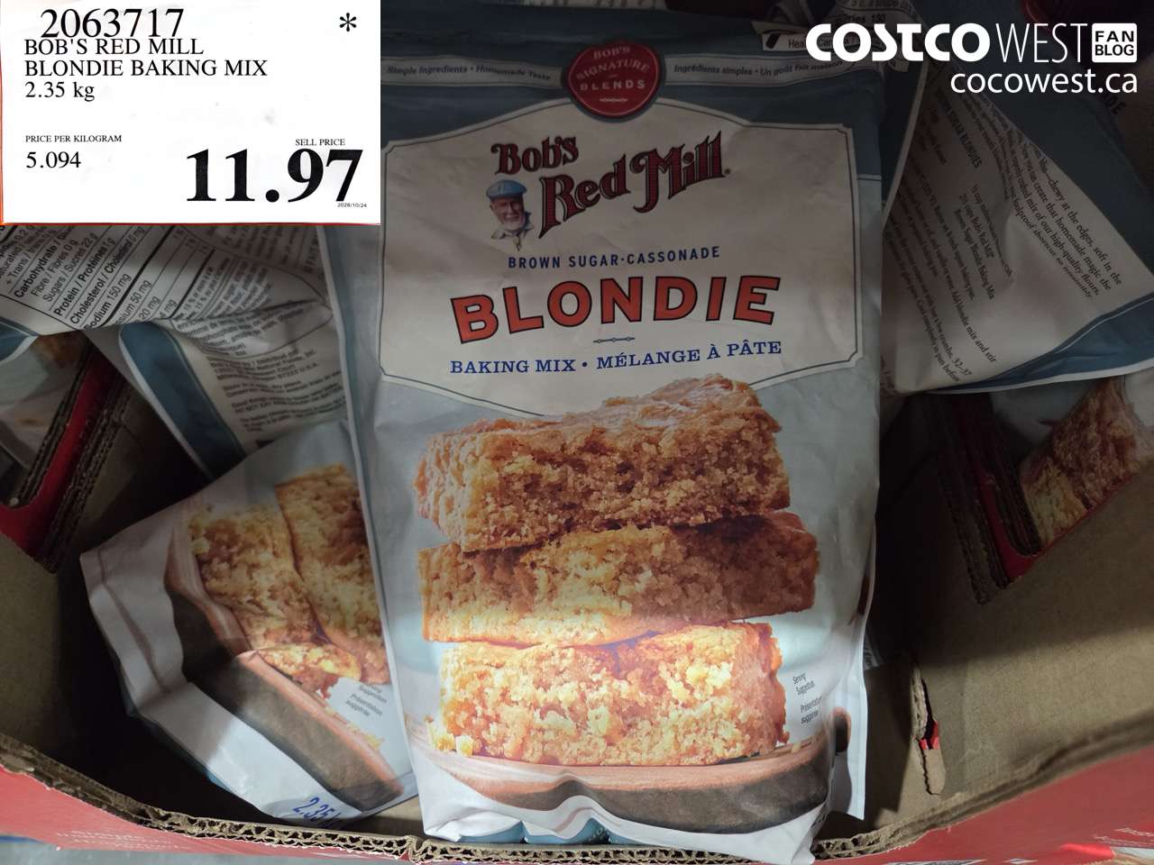 2063717 BOB'S RED MILL BLONDIE BAKING MIX 2.35 KG $11.97