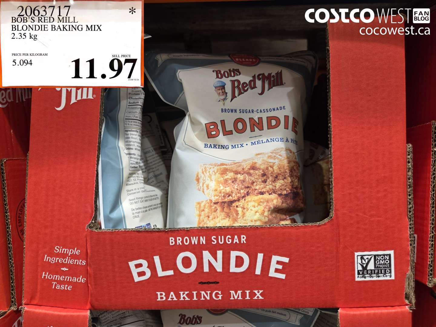 2063717 BOB'S RED MILL BLONDIE BAKING MIX 2.35 KG $11.97