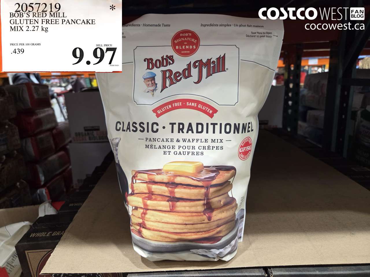 2057219 BOB'S RED MILL GLUTEN FREE PANCAKE MIX 2.27 KG $9.97