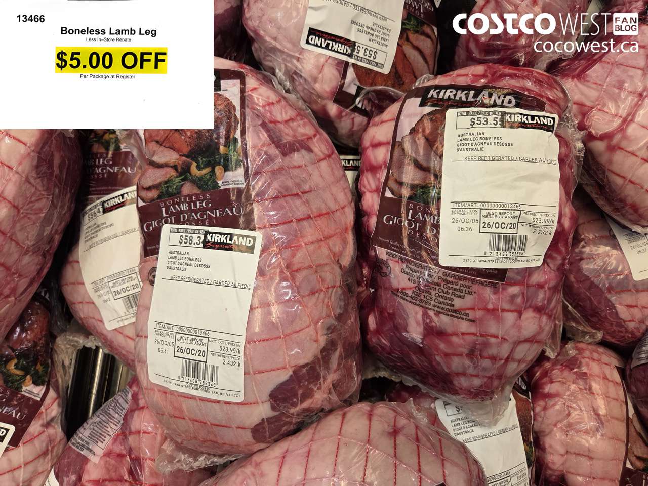 13466 BONELESS LAMB LEG ($5.00 INSTANT SAVINGS)