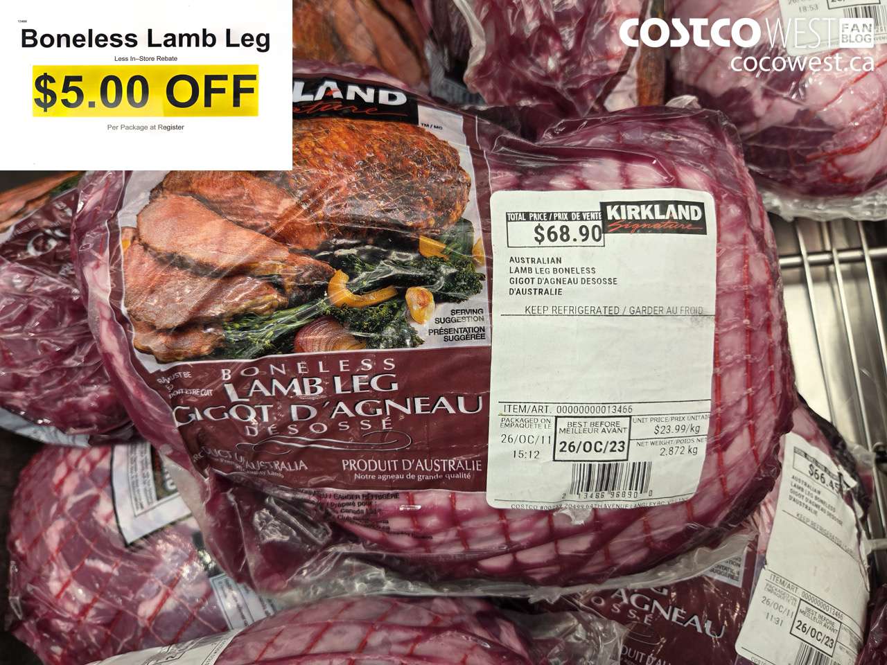 13466 BONELESS LAMB LEG ($5.00 INSTANT SAVINGS)