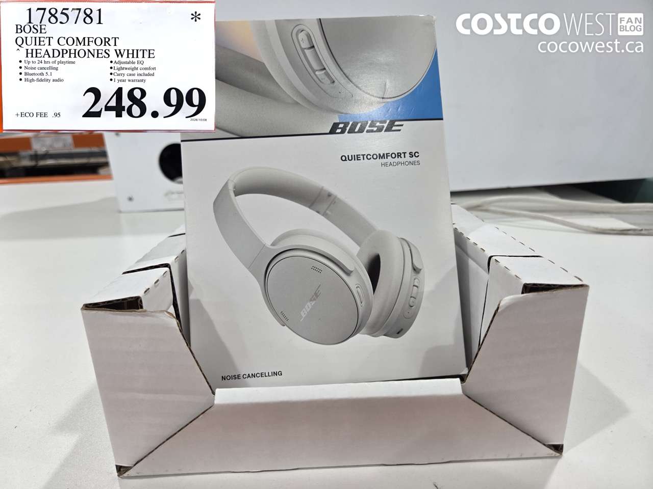 1785781 BOSE QUIET COMFORT HEADPHONES WHITE $248.99