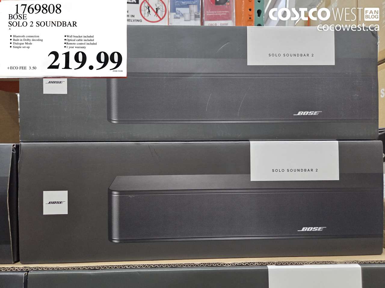 1769808 BOSE SOLO 2 SOUNDBAR $219.99