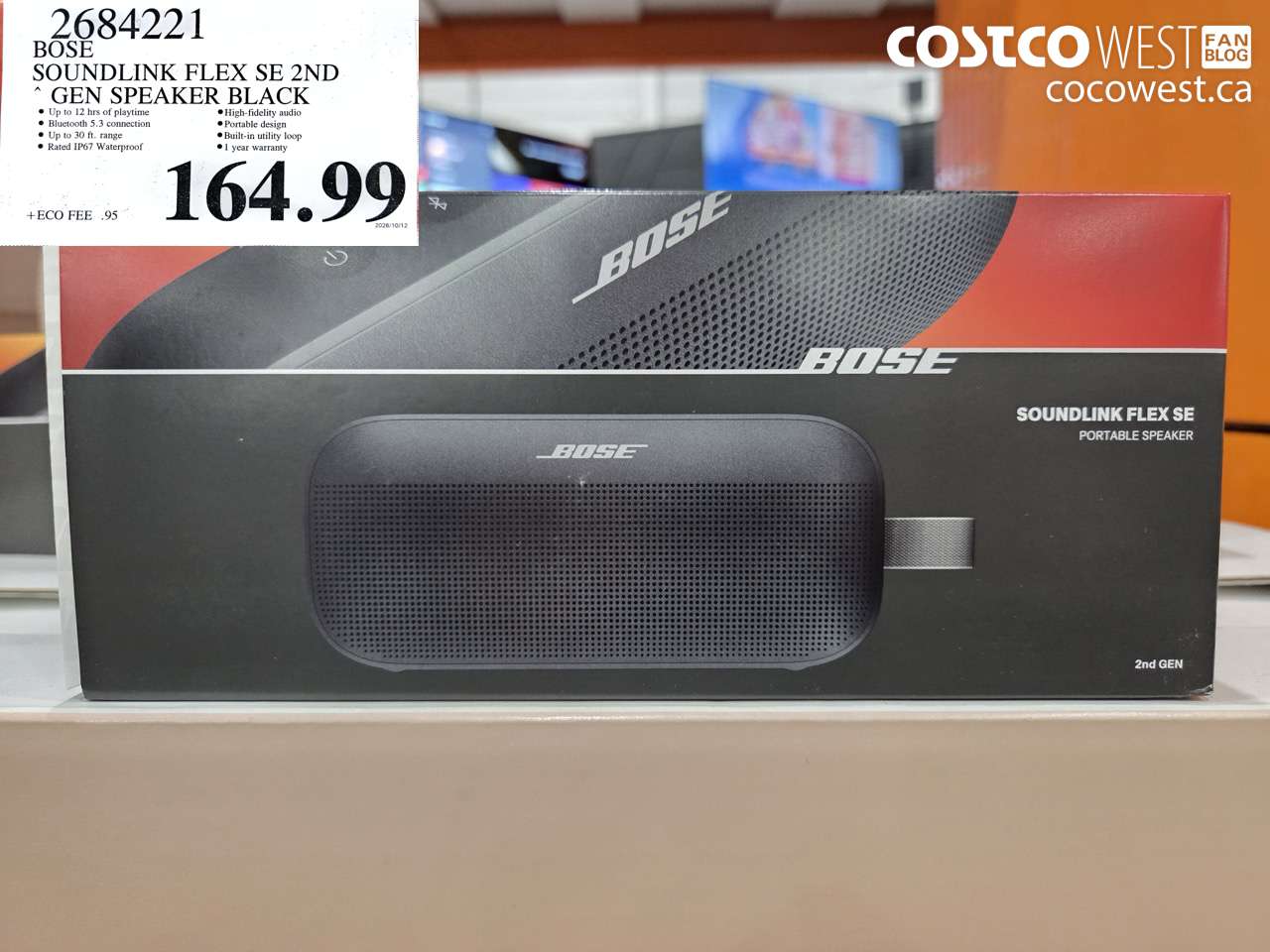 2684221 BOSE SOUNDLINK FLEX SE 2ND GEN SPEAKER BLACK $164.99