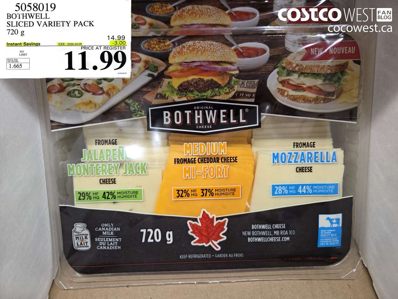 5058019 BOTHWELL SLICED VARIETY PACK 720 G ($3.00 INSTANT SAVINGS EXPIRES ON 2026-10-09) $11.99