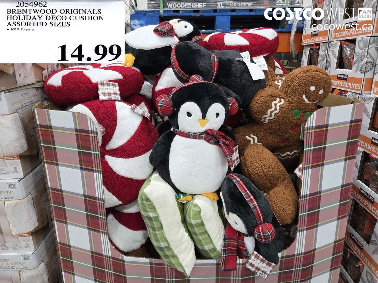 2054962 BRENTWOOD ORIGINALS HOLIDAY DECO CUSHION ASSORTED SIZES $14.99