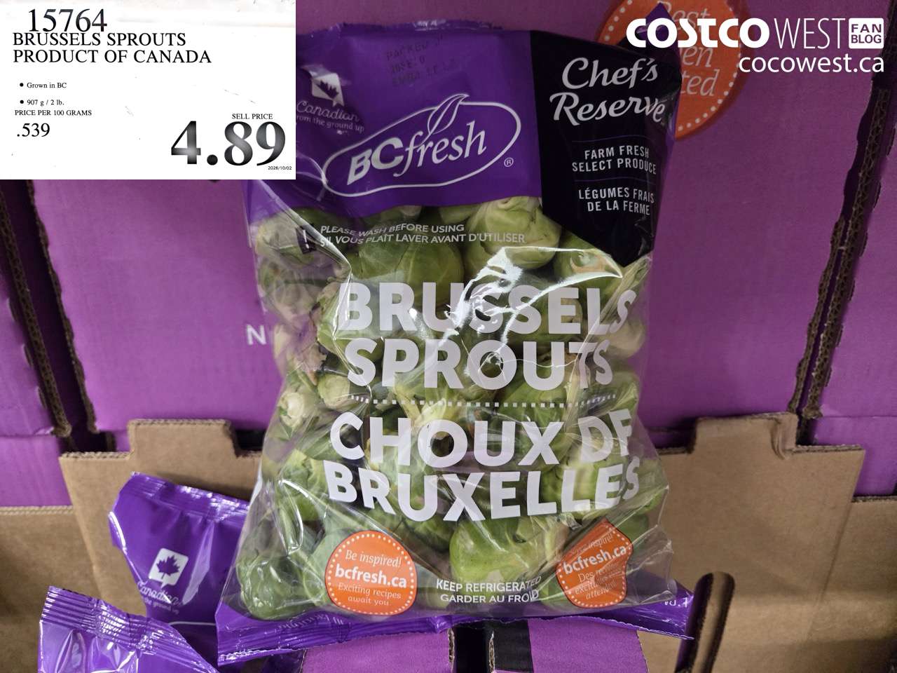 15764 BRUSSELS SPROUTS PRODUCT OF CANADA $4.89