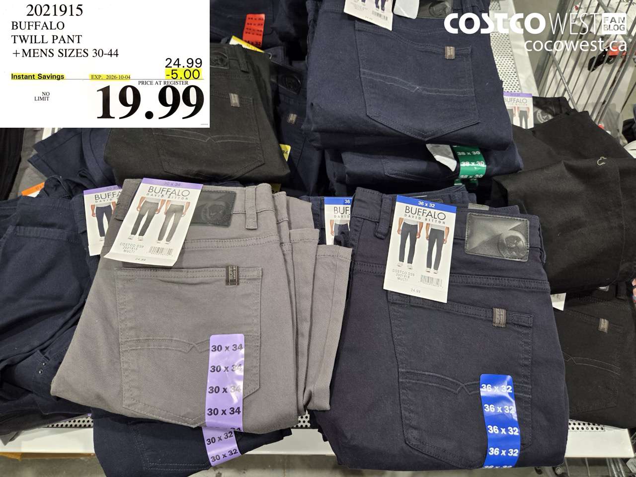 2021915 BUFFALO TWILL PANT +MENS SIZES 30-44 ($5.00 INSTANT SAVINGS EXPIRES ON 2026-10-04) $19.99