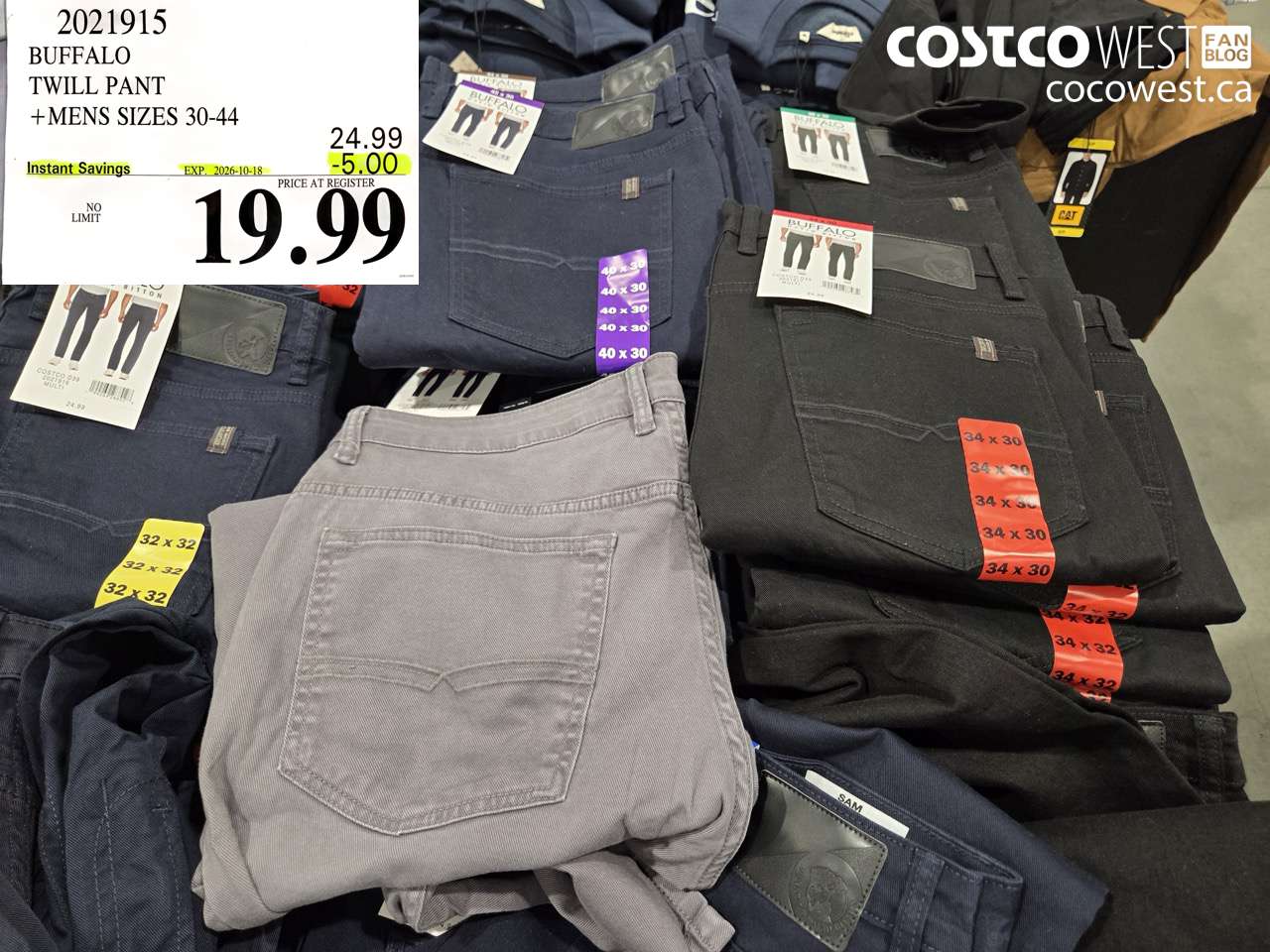 2021915 BUFFALO TWILL PANT MENS SIZES 30-44 ($5.00 INSTANT SAVINGS EXPIRES ON 2026-10-18) $19.99