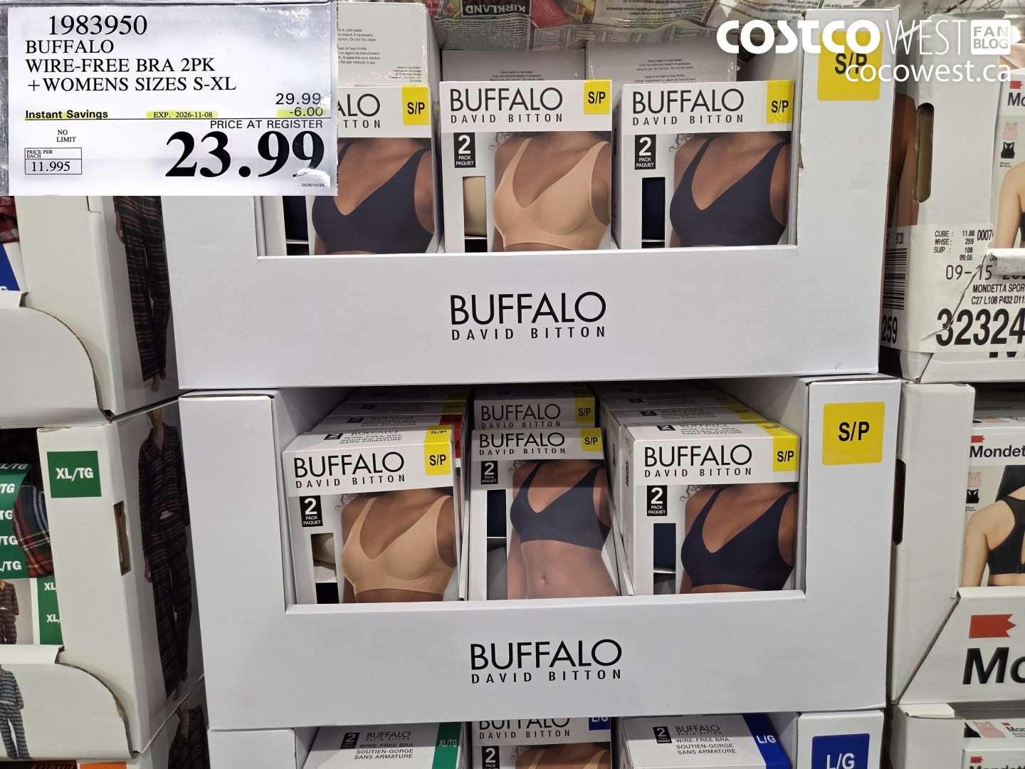 1983950 BUFFALO WIRE-FREE BRA 2PK WOMENS SIZES S-XL ($6.00 INSTANT SAVINGS EXPIRES ON 2026-11-08) $23.99