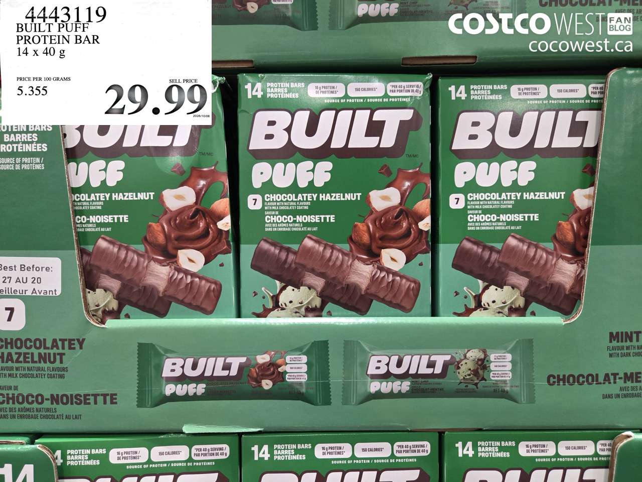 4443119 BUILT PUFF PROTEIN BAR 14 X 40 G $29.99