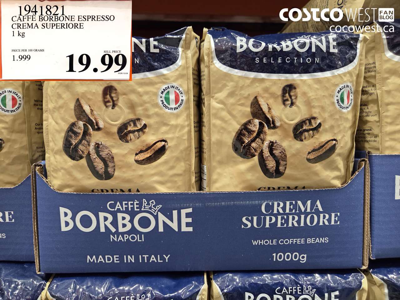 1941821 CAFFÈ BORBONE ESPRESSO CREMA SUPERIORE 1 KG $19.99
