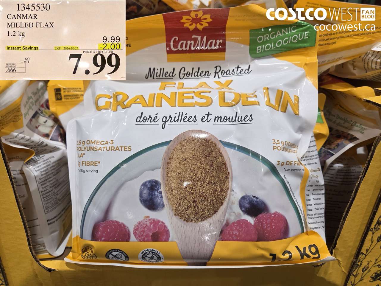1345530 CANMAR MILLED FLAX 1.2 KG ($2.00 INSTANT SAVINGS EXPIRES ON 2026-10-25) $7.99