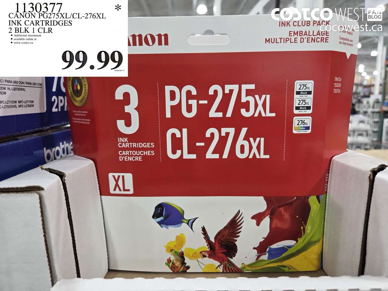 1130377 CANON PG275XL/CL-276XL INK CARTRIDGES 2 BLK 1 CLR $99.99