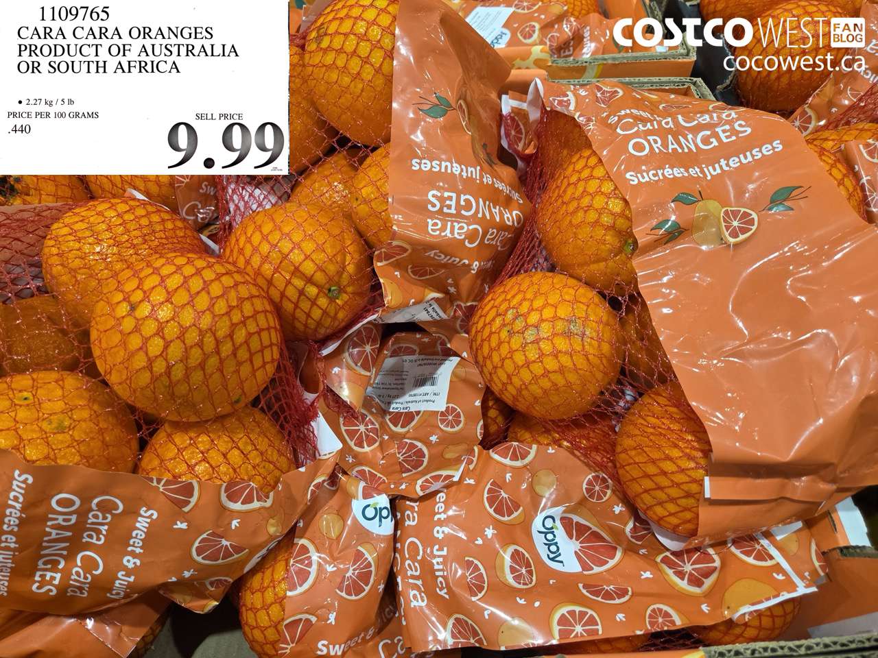1109765 CARA CARA ORANGES PRODUCT OF AUSTRALIA OR SOUTH AFRICA $9.99