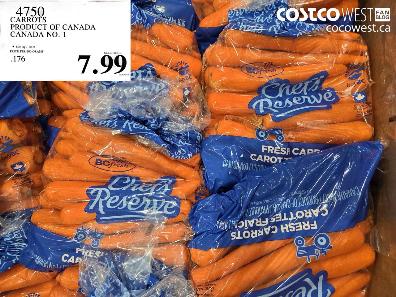 4750 CARROTS PRODUCT OF CANADA CANADA NO. 1 $7.99