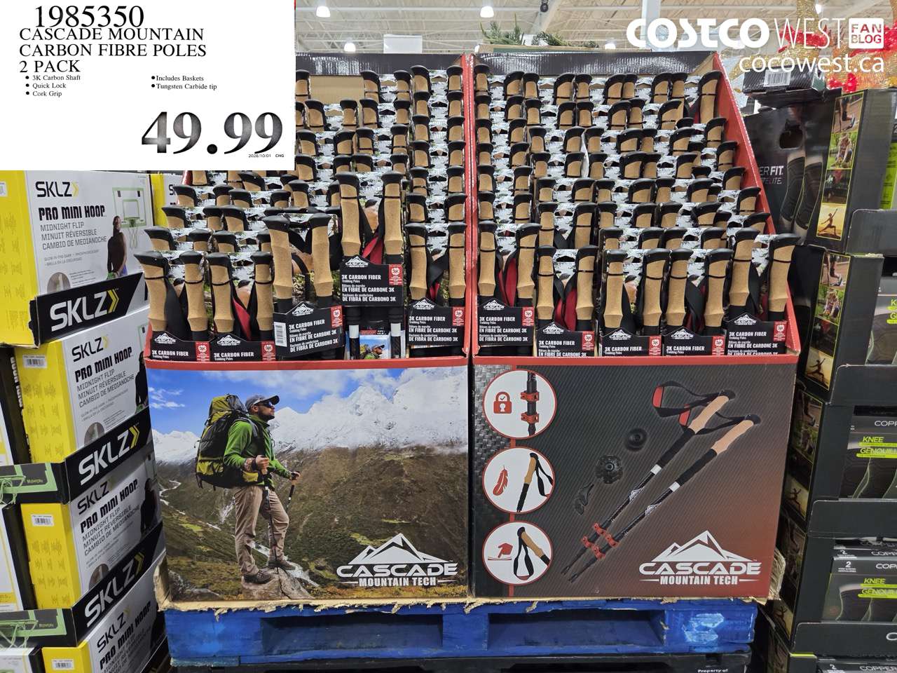 1985350 CASCADE MOUNTAIN CARBON FIBRE POLES 2 PACK $49.99