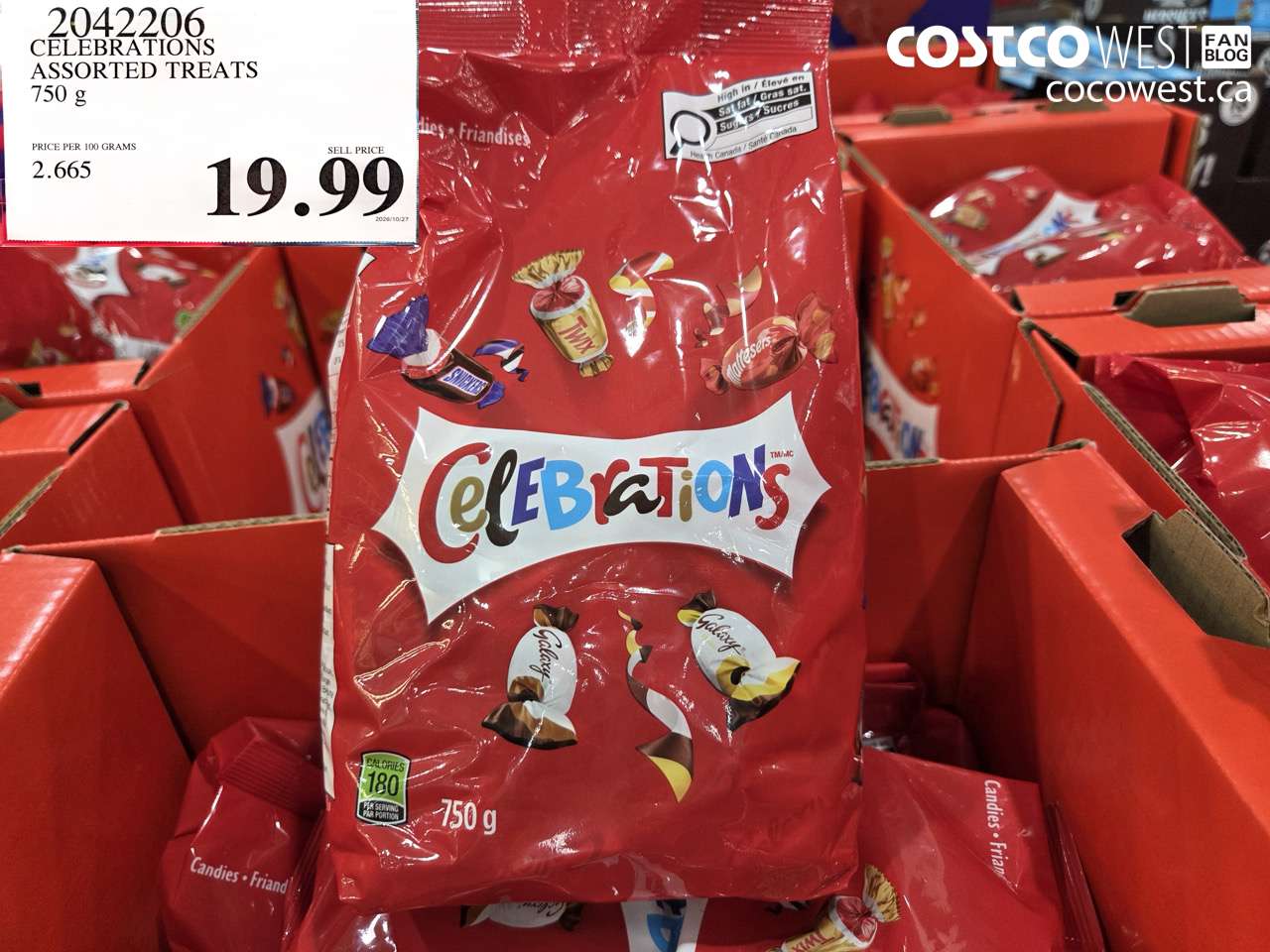 2042206 CELEBRATIONS ASSORTED TREATS 750 G $19.99