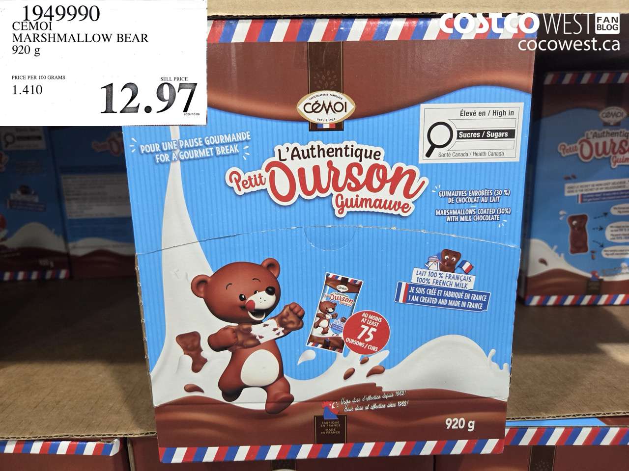 1949990 CEMOI MARSHMALLOW BEAR 920 G $12.97