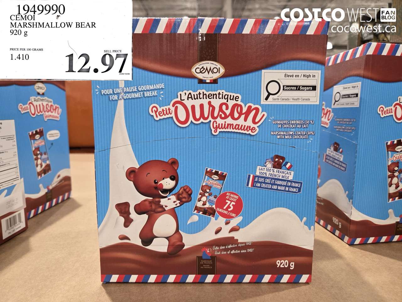 1949990 CEMOI MARSHMALLOW BEAR 920 G $12.97