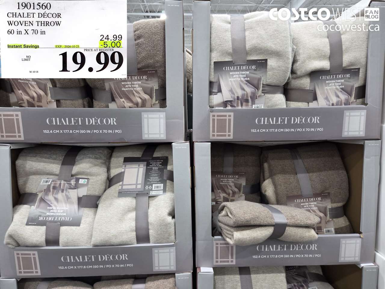 1901560 CHALET DÉCOR WOVEN THROW 60 IN X 70 IN ($5.00 INSTANT SAVINGS EXPIRES ON 2026-10-25) $19.99