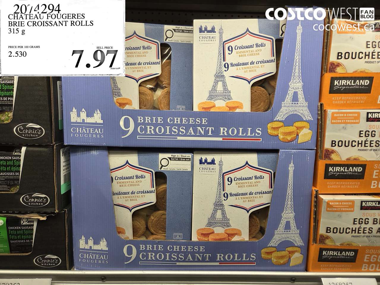 2074294 CHATEAU FOUGERES BRIE CROISSANT ROLLS 315 G $7.97