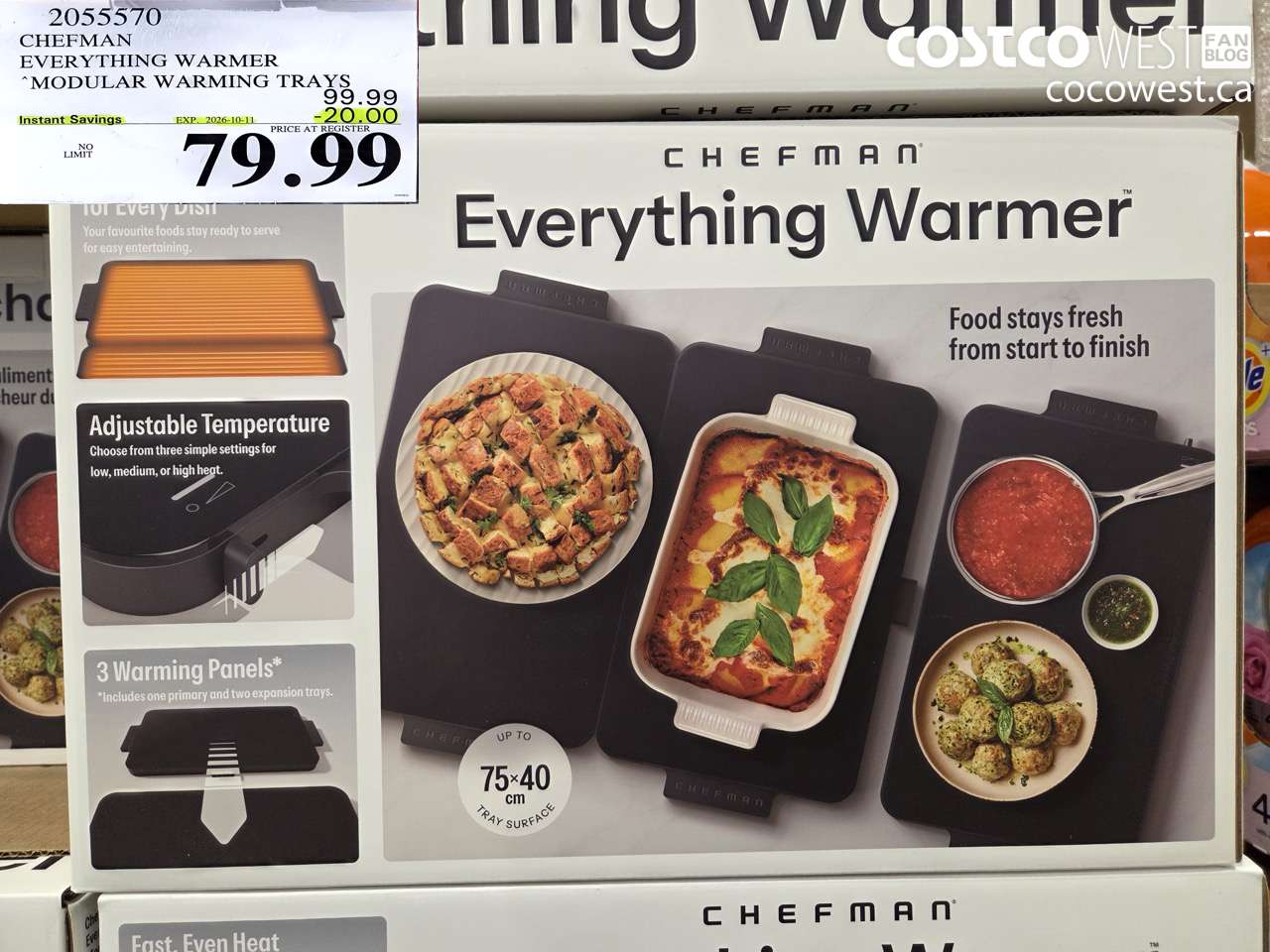 2055570 CHEFMAN EVERYTHING WARMER MODULAR WARMING TRAYS ($20.00 INSTANT SAVINGS EXPIRES ON 2026-10-11) $79.99