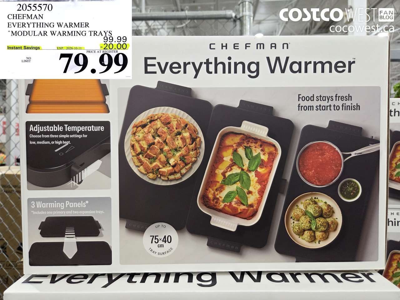 2055570 CHEFMAN EVERYTHING WARMER MODULAR WARMING TRAYS ($20.00 INSTANT SAVINGS EXPIRES ON 2026-10-11) $79.99