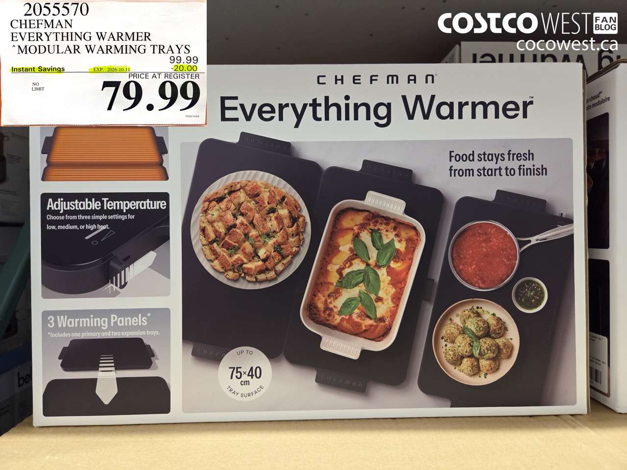 2055570 CHEFMAN EVERYTHING WARMER MODULAR WARMING TRAYS ($20.00 INSTANT SAVINGS EXPIRES ON 2026-10-11) $79.99