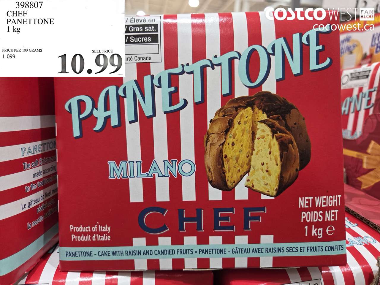 398807 CHEF PANETTONE 1 KG $10.99