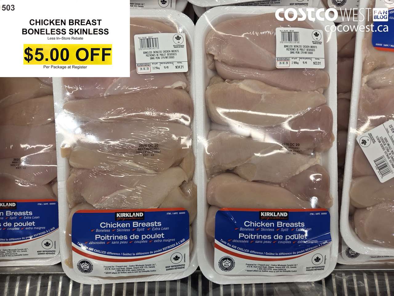 503 CHICKEN BREAST BONELESS SKINLESS ($5.00 INSTANT SAVINGS)