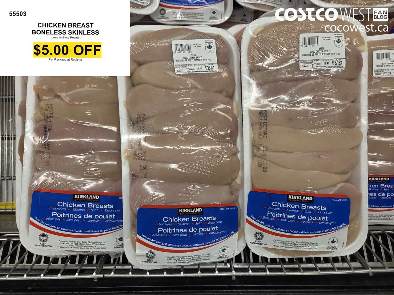 55503 CHICKEN BREAST BONELESS SKINLESS ($5.00 INSTANT SAVINGS)