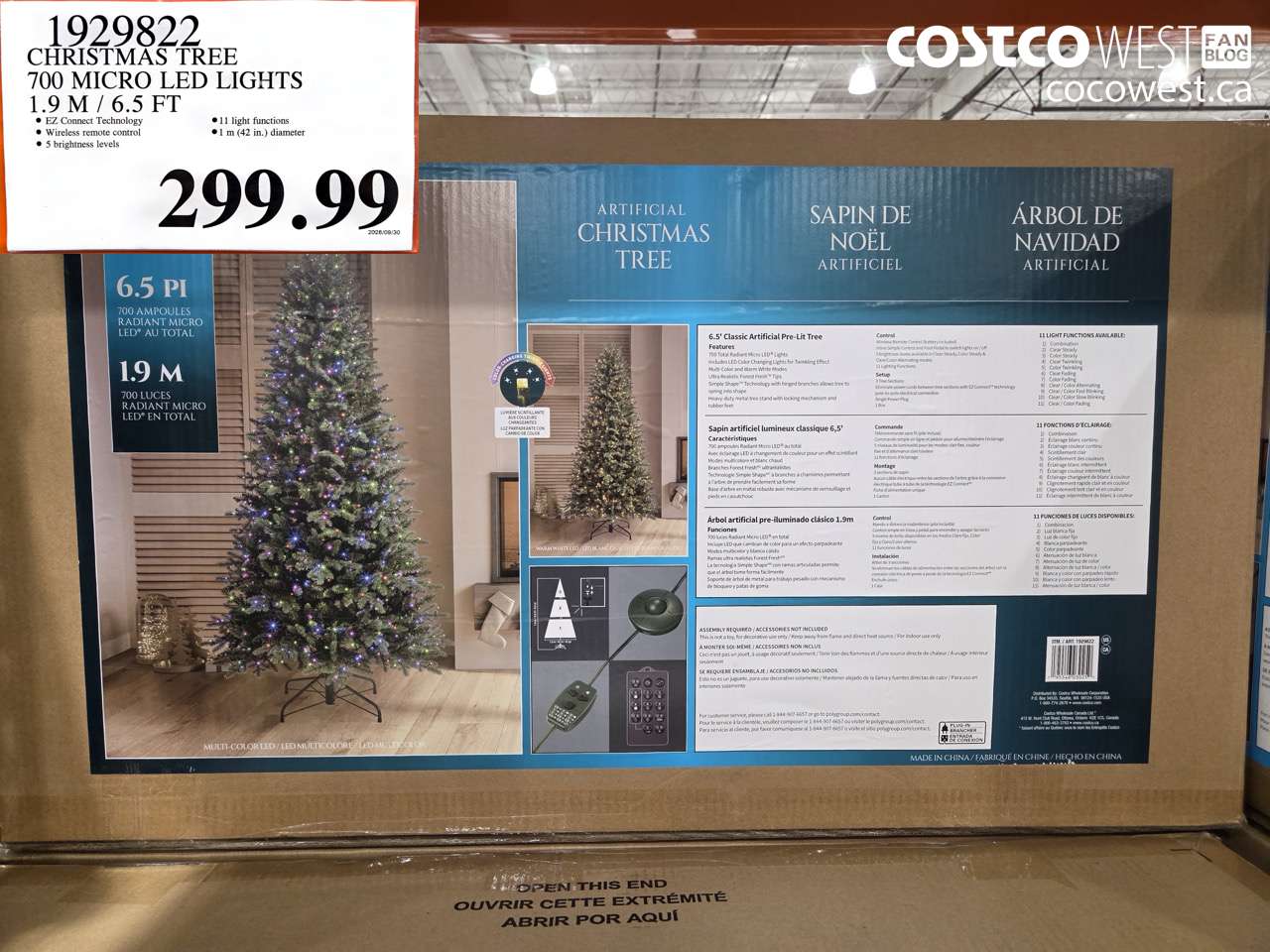 1929822 CHRISTMAS TREE 700 MICRO LED LIGHTS 1.9 M / 6.5 FT $299.99