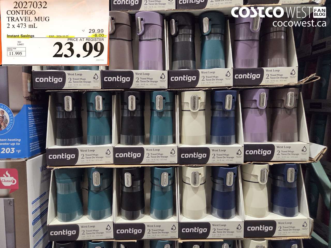 2027032 CONTIGO TRAVEL MUG 2 X 473 ML ($6.00 INSTANT SAVINGS EXPIRES ON 2026-10-25) $23.99
