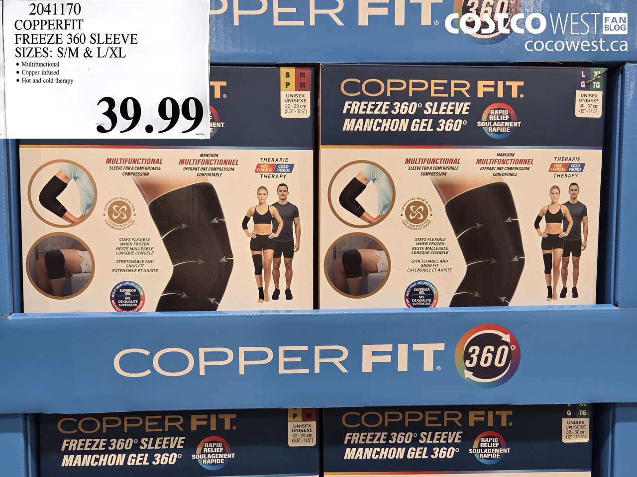 2041170 COPPERFIT FREEZE 360 SLEEVE SIZES: S/M & L/XL $39.99