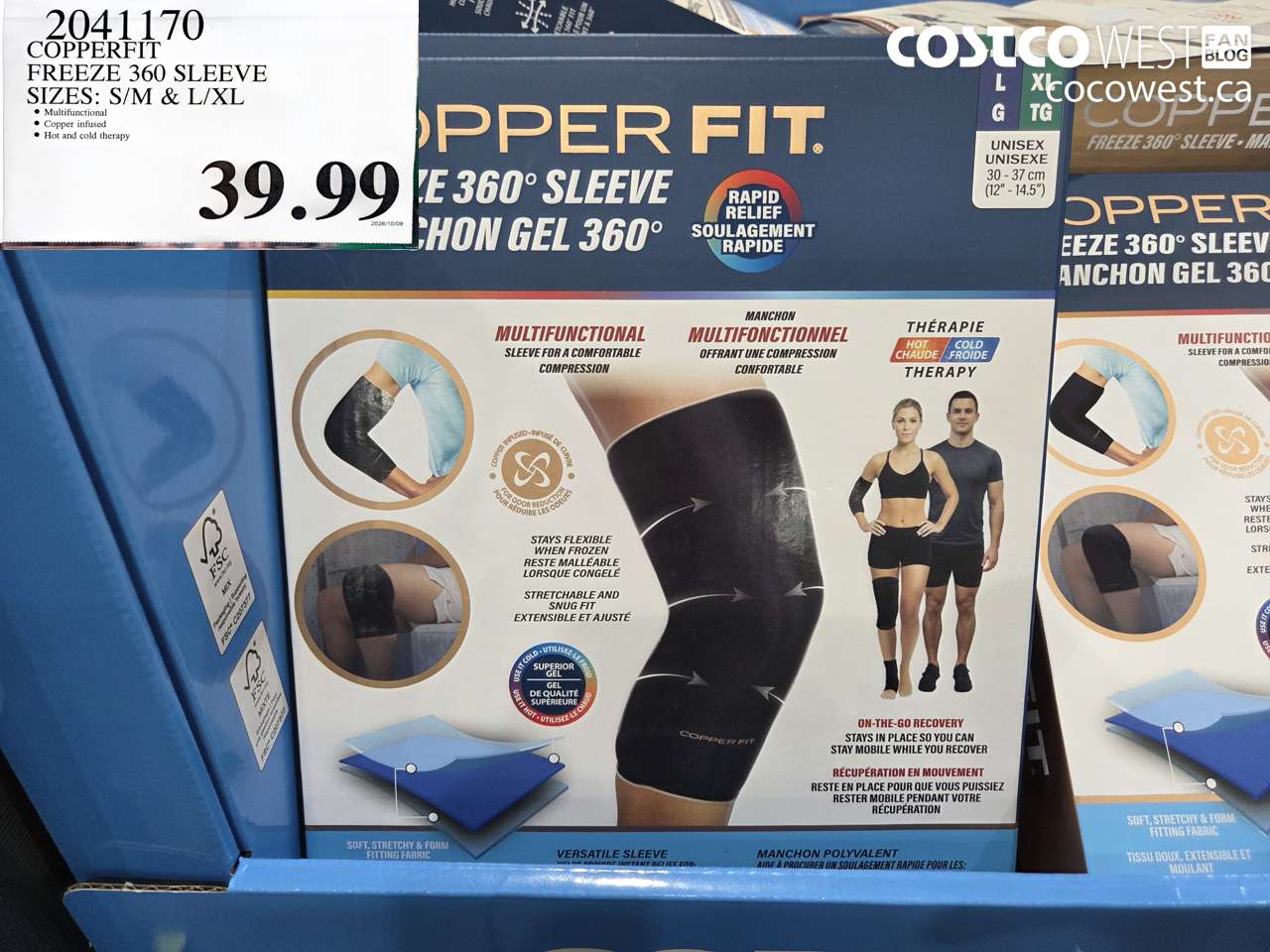 2041170 COPPERFIT FREEZE 360 SLEEVE SIZES: S/M & L/XL $39.99