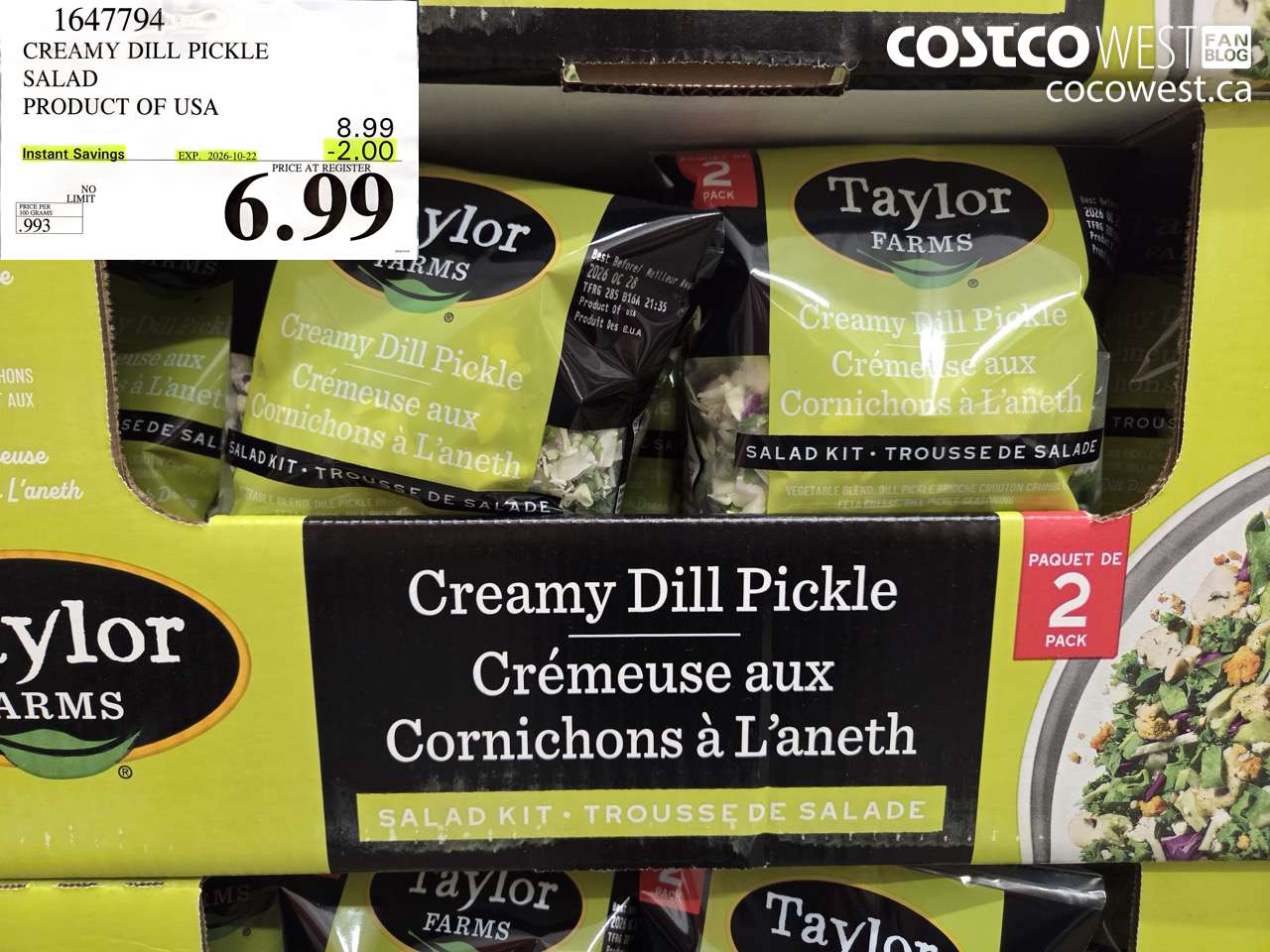 1647794 CREAMY DILL PICKLE SALAD ($2.00 INSTANT SAVINGS EXPIRES ON 2026-10-22) $6.99