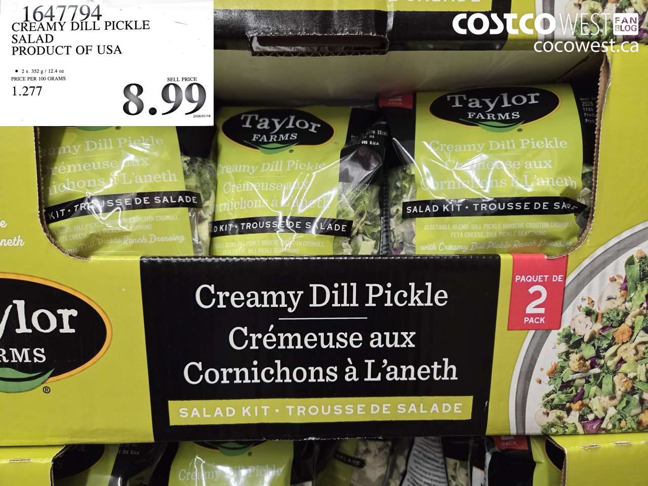 1647794 CREAMY DILL PICKLE SALAD PRODUCT OF USA $8.99
