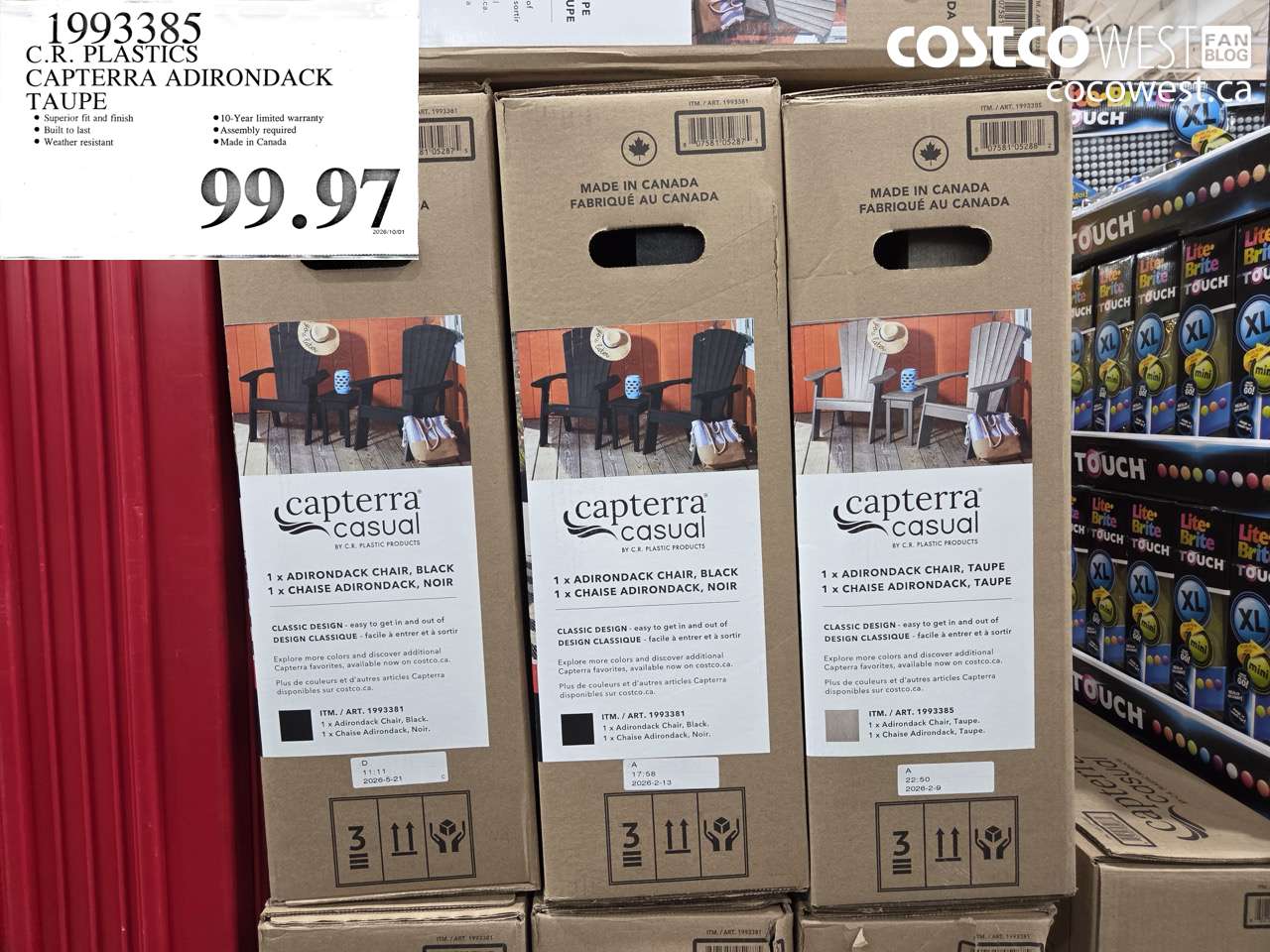 1993385 C.R. PLASTICS CAPTERRA ADIRONDACK TAUPE $99.97