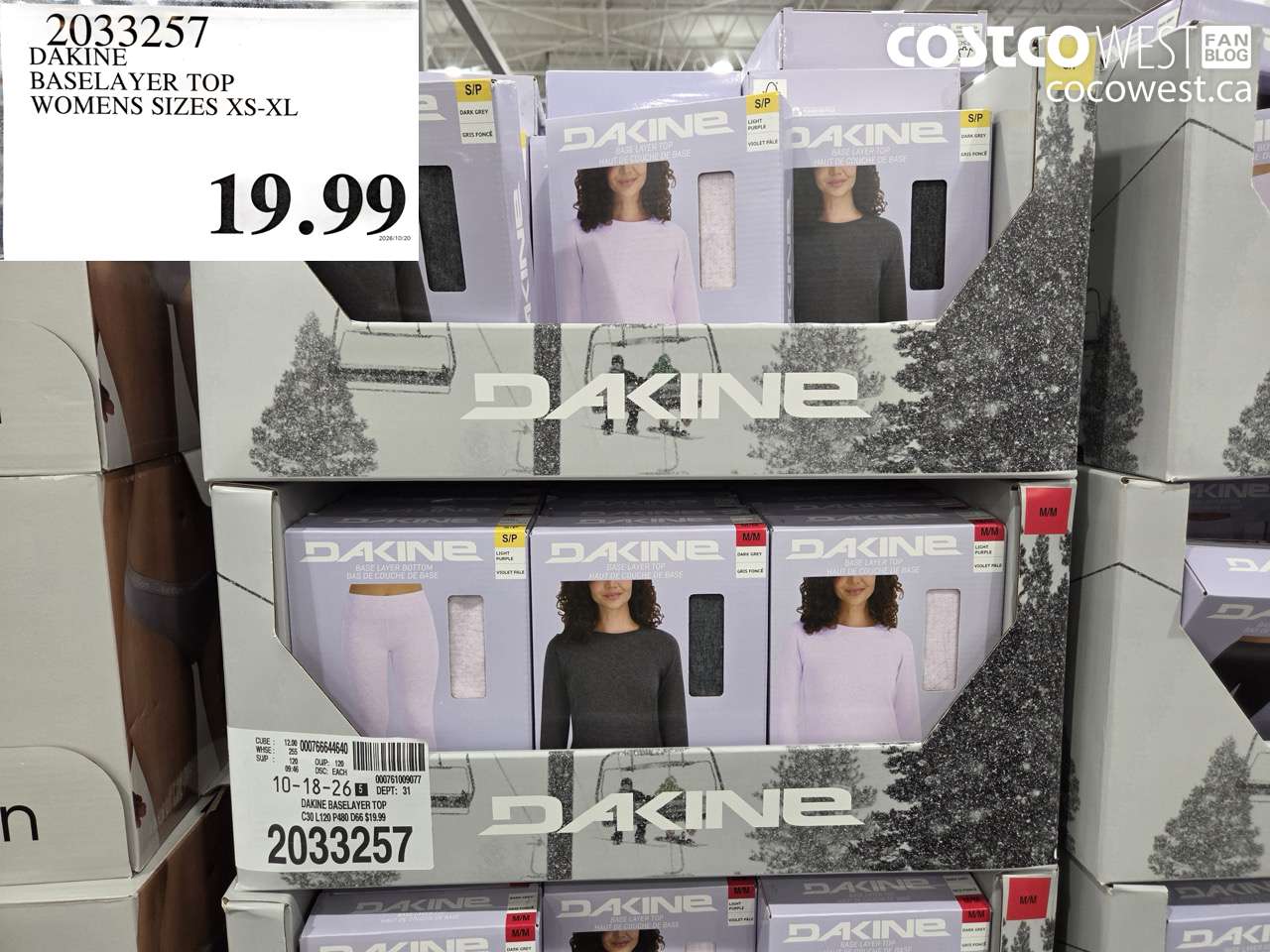 2033257 DAKINE BASELAYER TOP WOMENS SIZES XS-XL $19.99