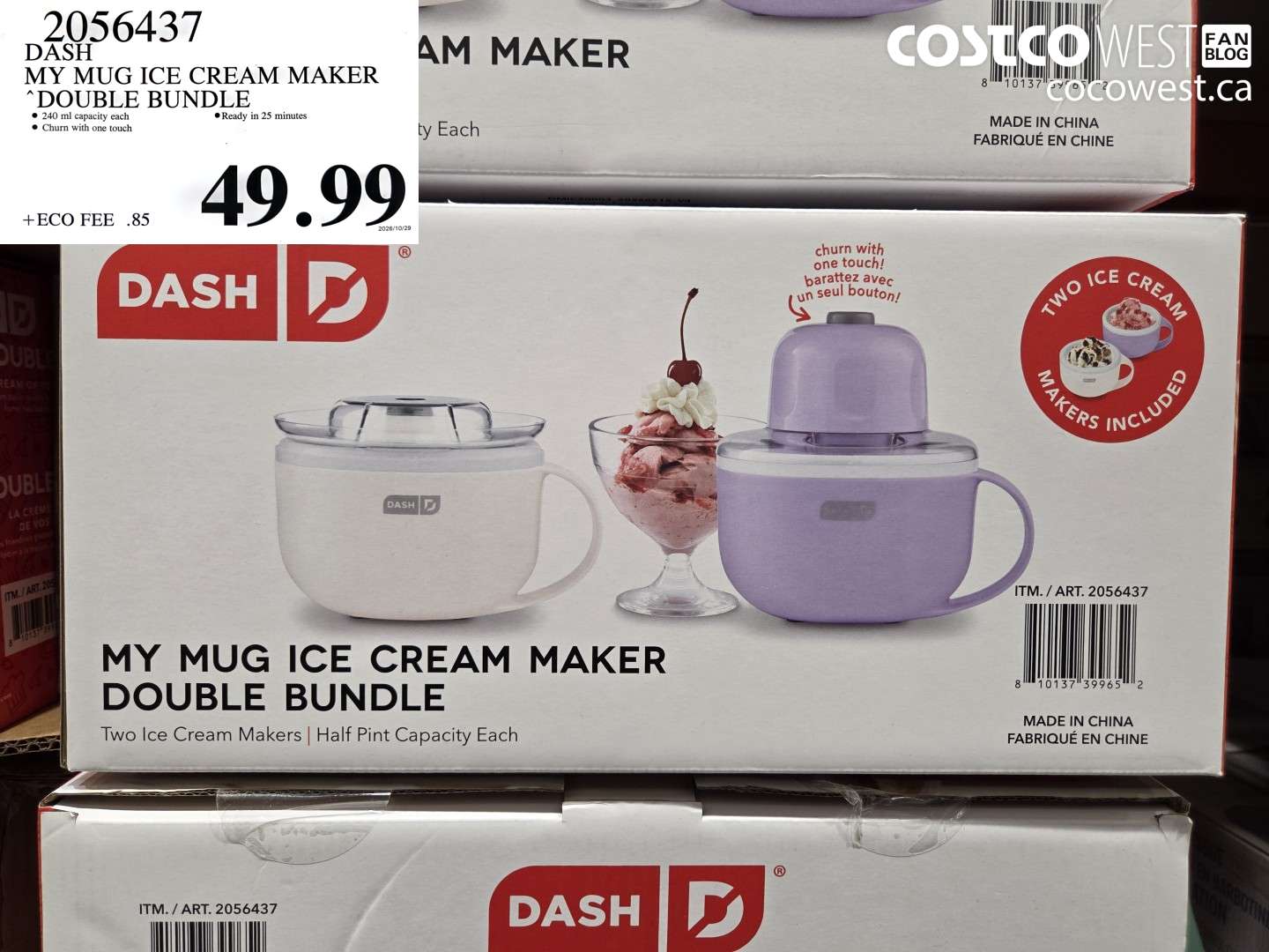 2056437 DASH MY MUG ICE CREAM MAKER DOUBLE BUNDLE $49.99