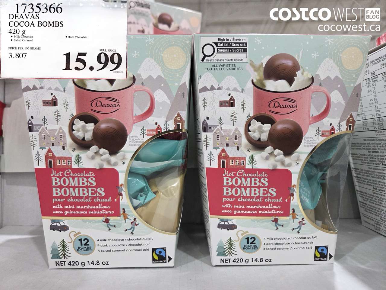 1735366 DEAVAS COCOA BOMBS 420 G $15.99