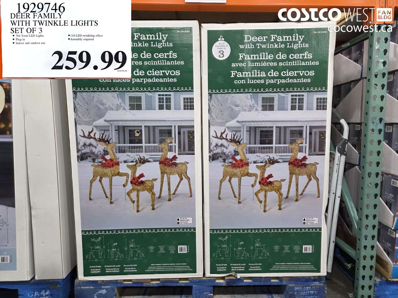 1929746 DEER FAMILY WITH TWINKLE LIGHTS SET OF 3 $259.99