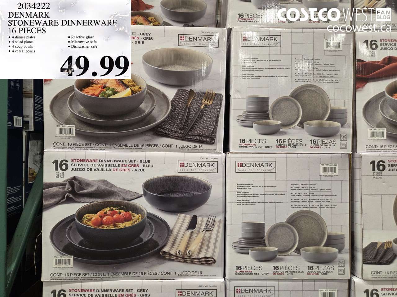 2034222 DENMARK STONEWARE DINNERWARE 16 PIECES $49.99