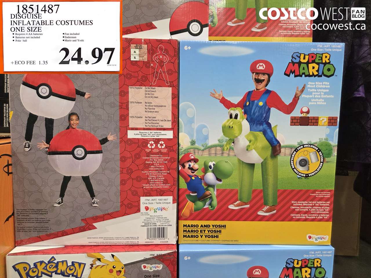 1851487 DISGUISE INFLATABLE COSTUMES ONE SIZE $24.97