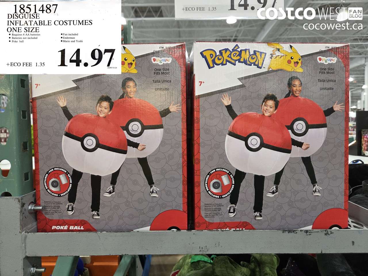 1851487 DISGUISE INFLATABLE COSTUMES ONE SIZE $14.97